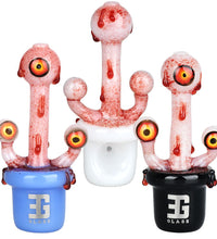 EG Glass Potted Eyeballs Glass Hand Pipe - 5"