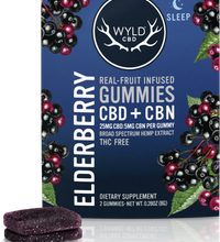 WYLD CBD Real Fruit Infused CBD + CBN Sleep Elderberry Gummies