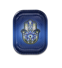 Hamsa Blue Metal Rollin' Tray