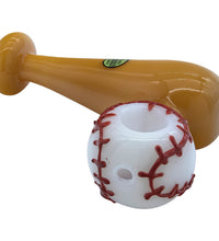 LA Pipes "420 Stretch" Bat & Baseball Glass Pipe