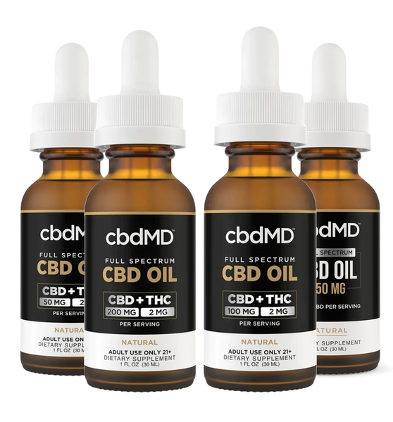 cbdMD Full Spectrum CBD Oil Tinctures - Natural