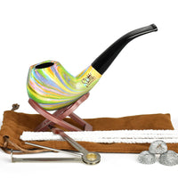 Pulsar Shire Pipes The Sundog | Bent Apple Tapered Stem Rainbow Wood Pipe