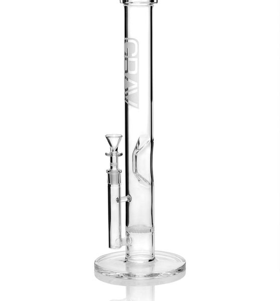 GRAV® Large, Clear Straight Base w/ Disc Water Pipe