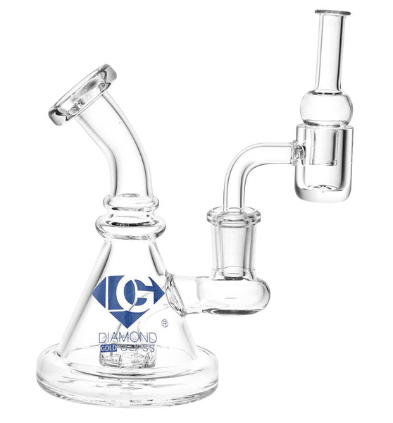 Diamond Glass Mini Coil Dab Rig - 4.75" / 14mm F