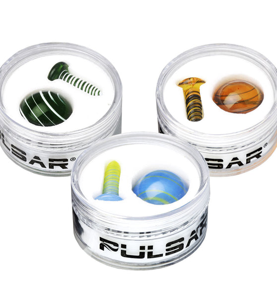 Pulsar Terp Slurper Screw & Marble Set - 2pc / Colors Vary