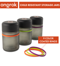 Ongrok Child Resistant Glass Storage Jar, 3 pack x 180ml each