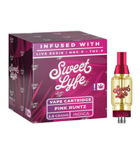 Sweet Lyfe 2.5ml Vape Cartridges Infused with Live Resin HHC-P+THC-P - Pink Runtz - Indica