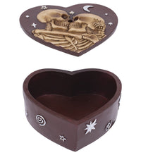 Fujima Skeleton Love Heart-Shaped Polyresin Stash Box - 5.3"x4.7"