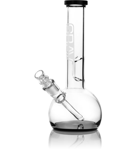 GRAV® Small, Black Accent Round Base Water Pipe