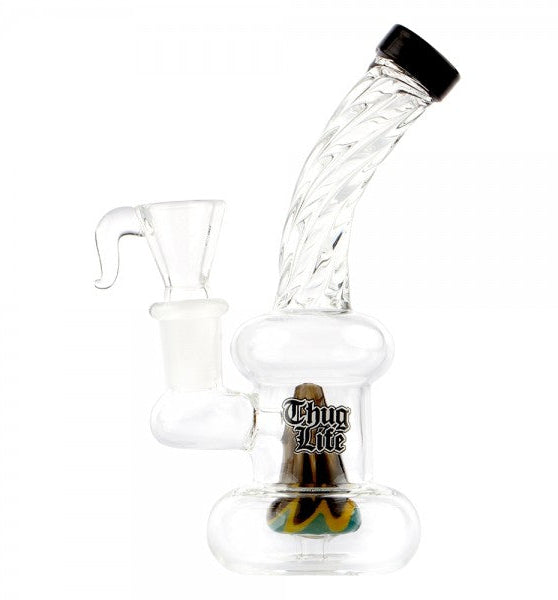 Thug Life | 6" Bubbler Shaped Rasta Water Pipe