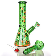 Pulsar Fruit Series Watermelon Zkittles Herb Pipe Glow Duo - 10" / 14mm F