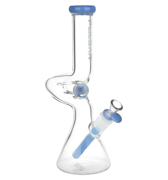 Pulsar Kinked Marble Glass Beaker Water Pipe | 12" | 14mm F