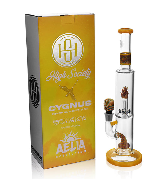 High Society | Cygnus Premium Wig Wag Waterpipe (Canary Yellow)