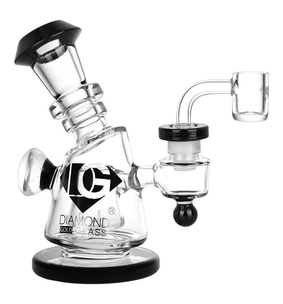 Diamond Glass Gold Hammer Perc Dab Rig - 6" / 14mm F