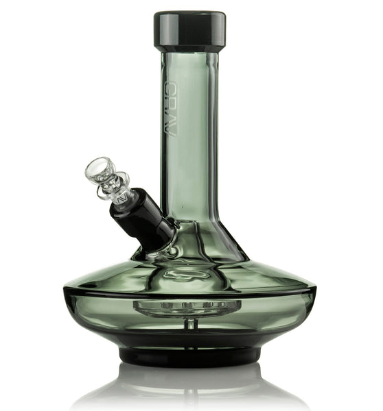 GRAV® Small Wide Base Water Pipe in Smoke with Black Accents