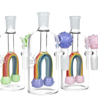 Pulsar Rainbow Connection Glass Ash Catcher - 5" / 14mm M / 90D / Colors Vary