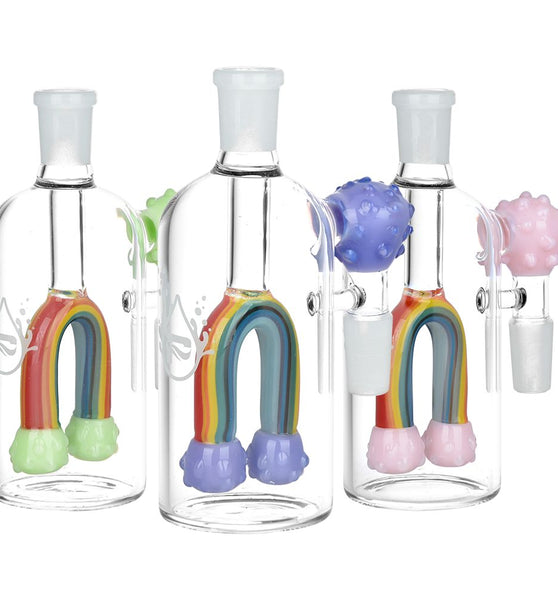 Pulsar Rainbow Connection Glass Ash Catcher - 5" / 14mm M / 90D / Colors Vary