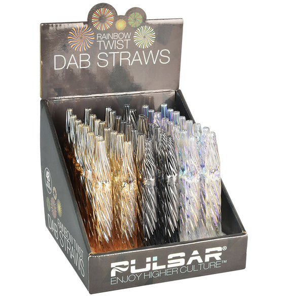 Pulsar Rainbow Twist Dab Straw - 4.72" 48PC DISP