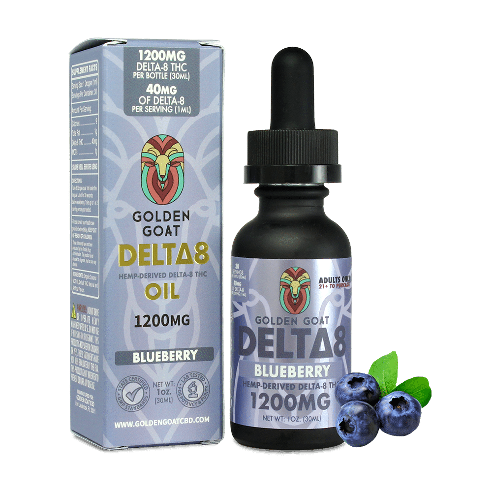 Delta-8 Oil, 1200mg – Blueberry – 30ml, 1oz.