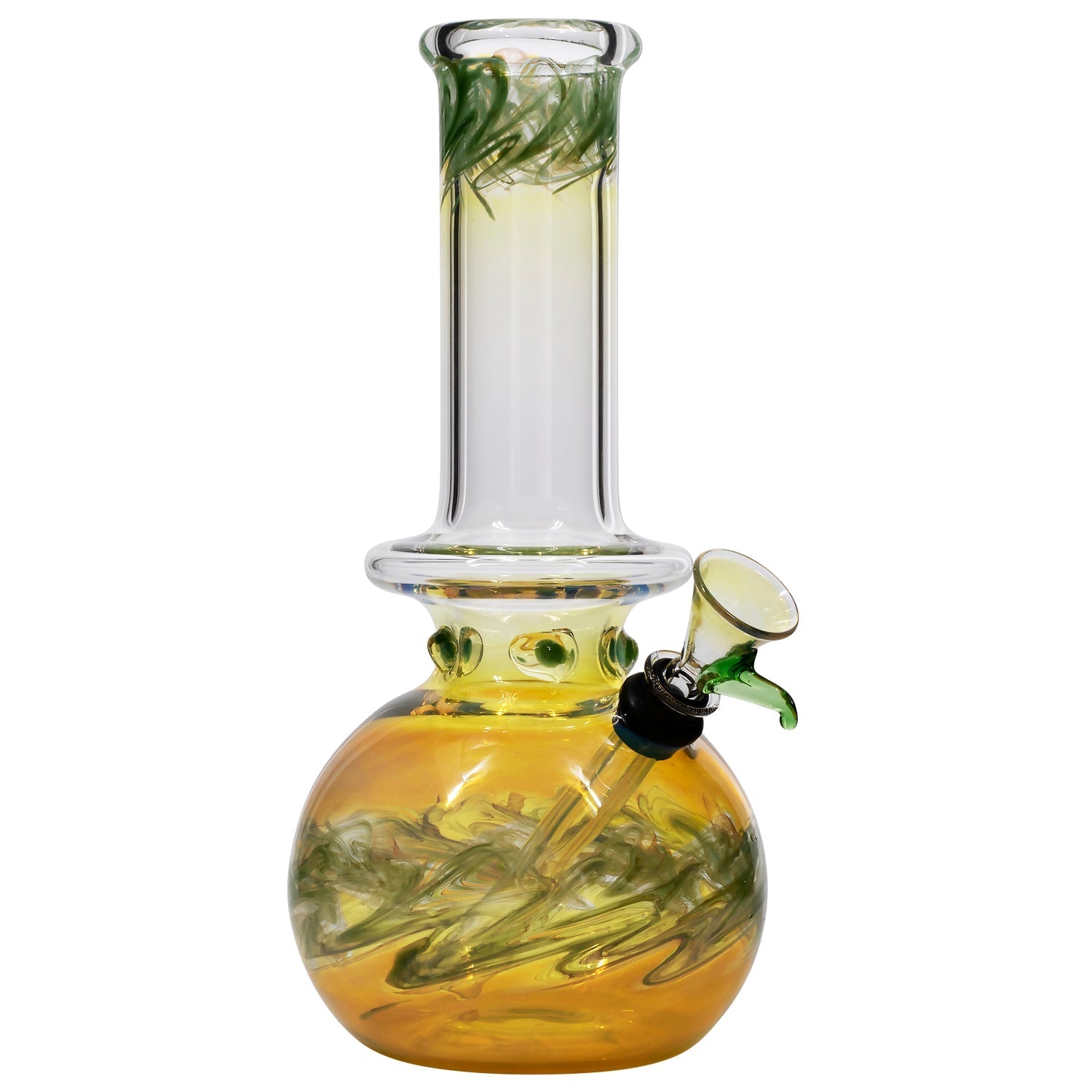 LA Pipes Time Traveler Silver Fumed Pull-Stem Bubble Bong 8"