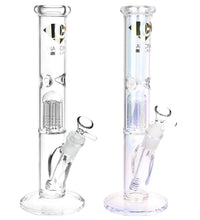 Diamond Glass Gold Pearl 8-Arm Perc Water Pipe - 12" / 14mm F / Colors Vary