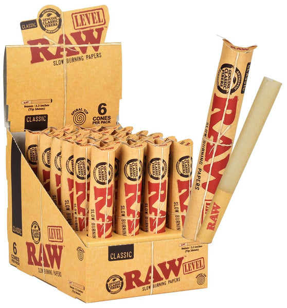 RAW Classic Level Tube Cones | 24pk Display