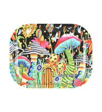 Pulsar Mini Metal Rolling Tray w/ Lid - Garden of Cosmic Delights / 7"x5.5"