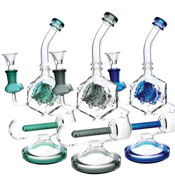 Pulsar Inception Cube Water Pipe- 10.5"/14mm F/Colors Vary