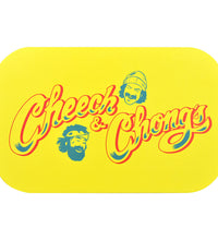 Cheech & Chong x Pulsar Metal Rolling Tray W/ Lid - Yellow Logo / 11" x 7"