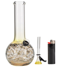 LA Pipes Raked Tiger Stripe Accented Beaker Bong 8"