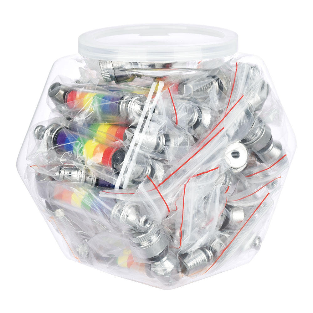 Aluminum Hand Pipe - 3" / Rainbow 25PC Jug -