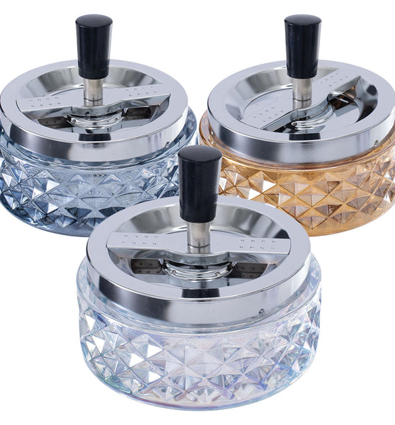 Fujima Gem-cut Glass Spinning Ashtray | 4.75"