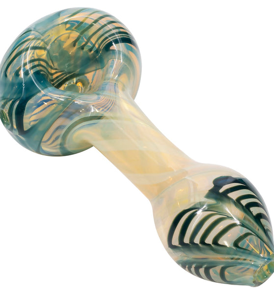 LA Pipes Twisty Cane Spoon Glass Pipe (Various Colors)