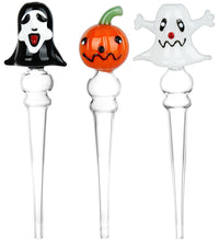 Halloween Assortment Glass Dab Straws - Integrated Tip / 6" 3ct