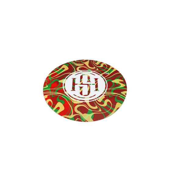 High Society Round Dab Mat - Rasta