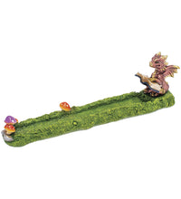 Fujima Reading Dragon Mushroom Incense Burner - 10.75"