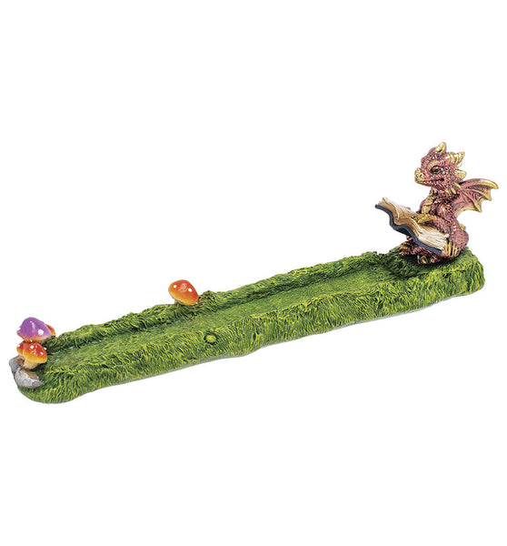 Fujima Reading Dragon Mushroom Incense Burner - 10.75"