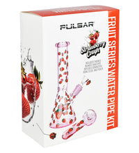 Pulsar Fruit Series Strawberry Cough Herb Pipe Glow Duo - 10" / 14mm F