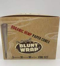 Orginal Blunt Wrap Organic Hemp Cones King Size 30pc