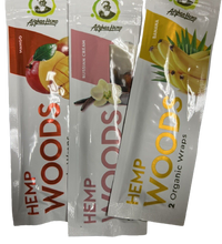 Afghan Hemp Woods Herbal Organic Natural 2 Sample Flavor Papers Wraps Per Pack (3 Count)