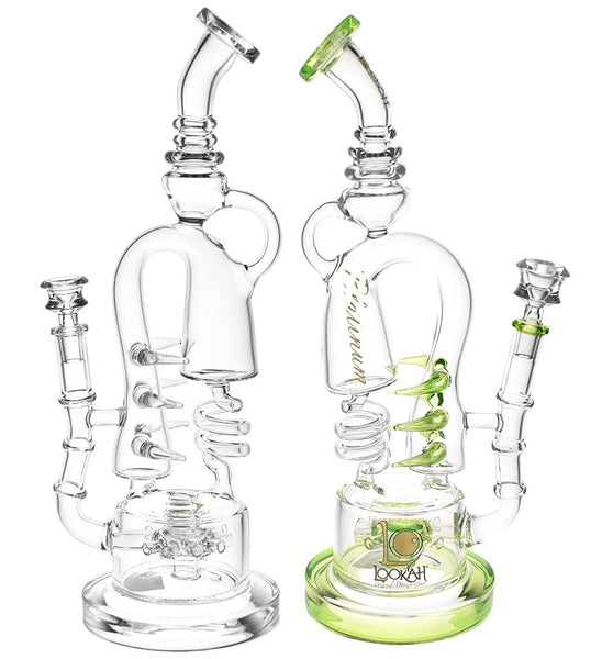 Lookah Glass Spiral Recycler Water Pipe | 14.75" | 14mm F