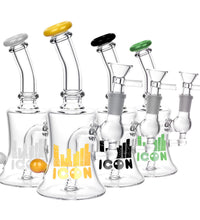 Diamond Glass Icon Baggins Water Pipe- 7"/14mm F/Colors Vary