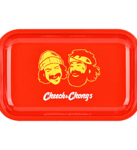 Cheech & Chong x Pulsar Metal Rolling Tray - Red Faces / 11" x 7"