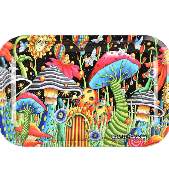 Pulsar Metal Rolling Tray - Garden of Cosmic Delights / 11" x 7"