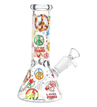 Pulsar World Peace Beaker Glass Water Pipe - 7.75" / 14mm F