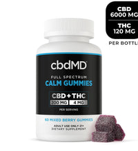 cbdMD Full Spectrum CBD Calming Gummies Mixed Berry - 6000MG, 60ct