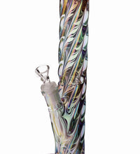 Daze Glass - 12 Inch Iridescent Rainbow Spiral Glass Water Pipe