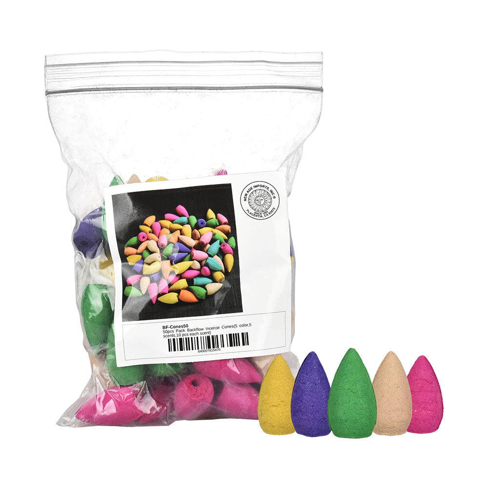 Backflow Incense Cones - Assorted Scents 50pcs