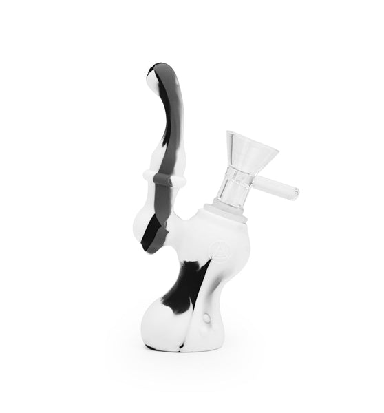 Ritual - 5'' Silicone Upright Bubbler - Black & White Marble