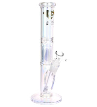 Diamond Glass Gold Pearl 8-Arm Perc Water Pipe - 12" / 14mm F / Colors Vary